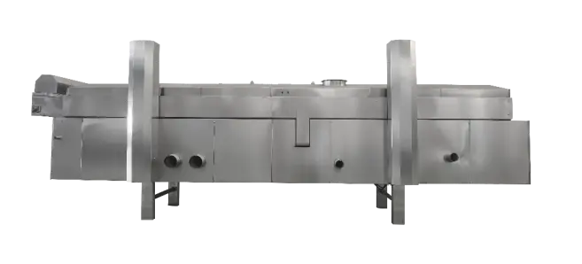 Continuous fryer with high temperature